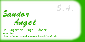 sandor angel business card