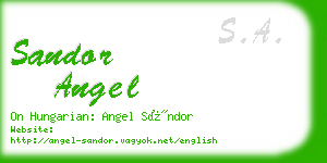 sandor angel business card